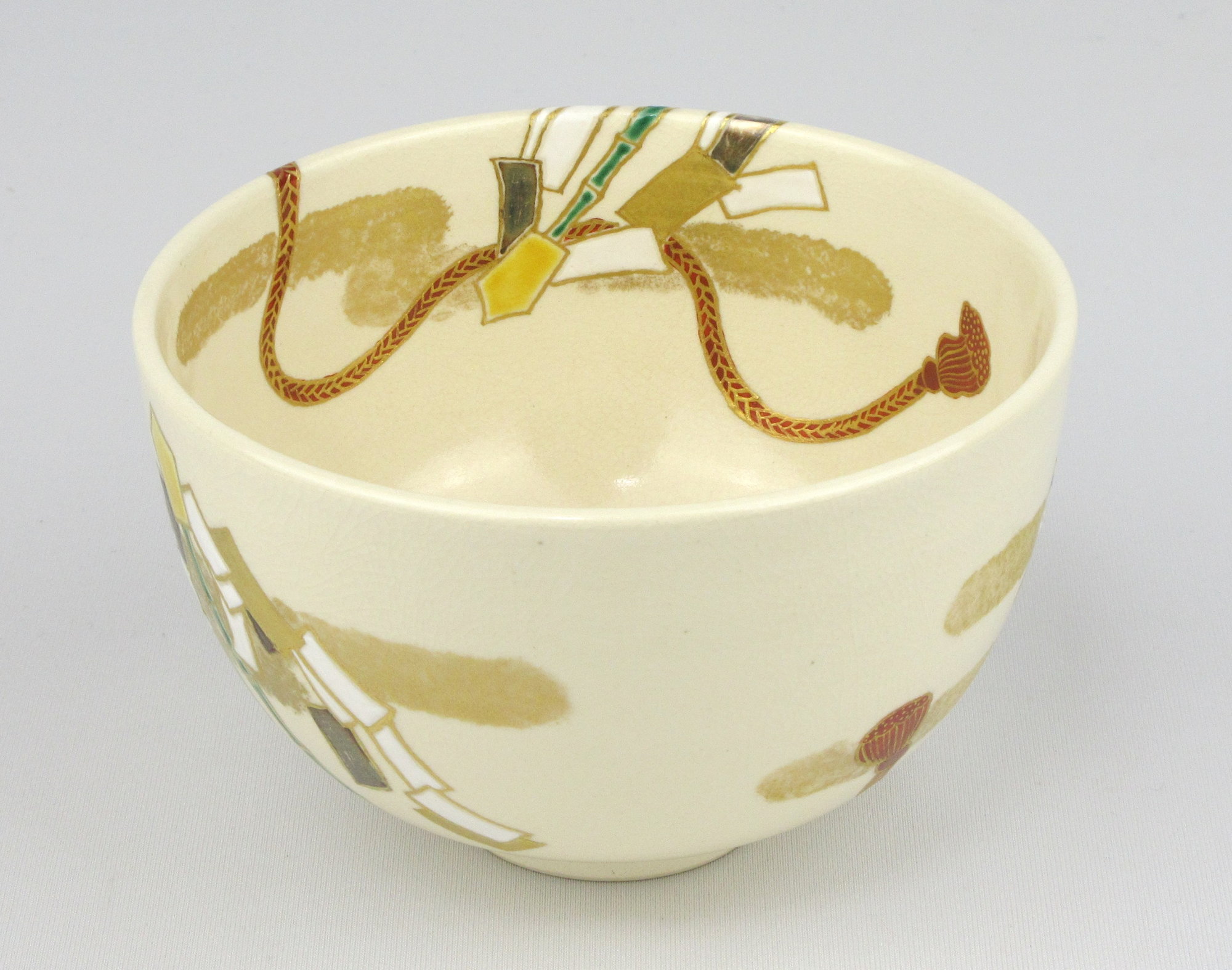 茶道具 茶碗 西村徳泉 赤絵竜紋 茶碗赤絵竜文の茶碗です - 陶芸